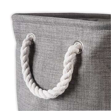 Stylish DII Medium Gray Collapsible Storage Bin with Handles for Organization