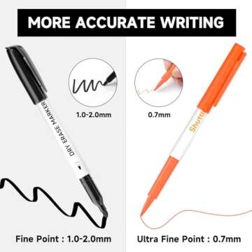 Shuttle Art Ultra Fine Dry Erase Markers, 15 Colors Whiteboard Markers with Erase, Dry Erase Markers Perfect For Writing on Whiteboards, Dry-Erase Boards,Mirrors for School Office Home