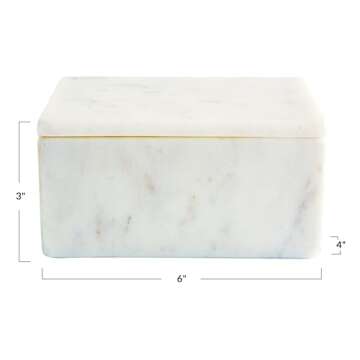 Bloomingville Marble Box Storage Container with Lid, White