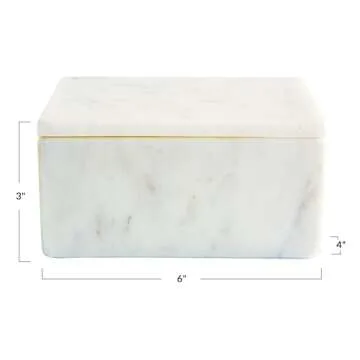 Bloomingville Marble Box Storage Container with Lid, White