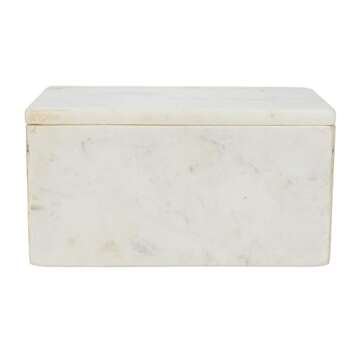 Bloomingville Marble Box Storage Container with Lid, White