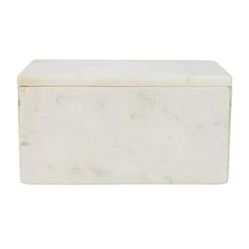 Bloomingville Marble Box Storage Container with Lid, White
