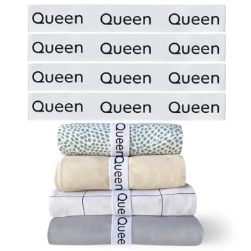 Niagara 4 Pack Bed Sheet Organizer and Storage Label Bands for All Linens