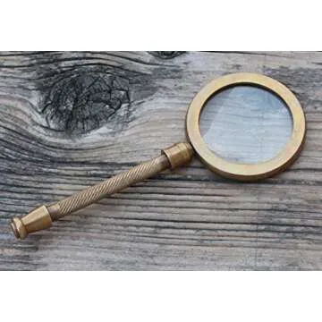 Antique Brass Magnifying Glass - 5x Magnification