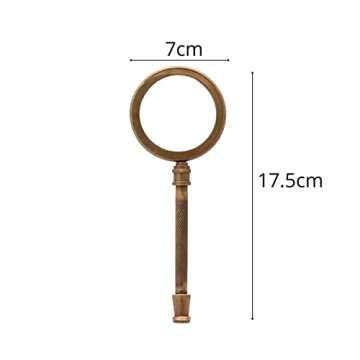 Antique Brass Magnifying Glass - 5x Magnification