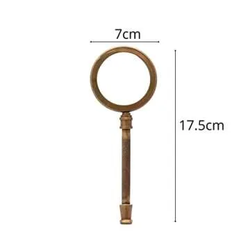 Antique Brass Magnifying Glass - 5x Magnification