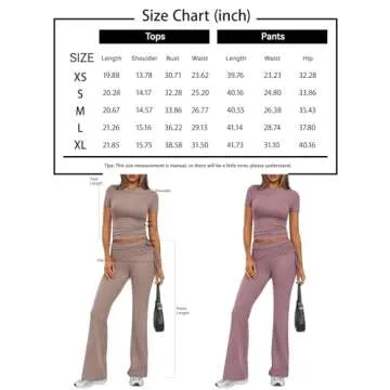 Trendy Queen 2 Piece Sets for Women Workout Two Piece Lounge Sets Outfits Matching Pajamas Joggers Casual Trendy Tracksuits Travel Tops Flare Pants Summer Clothes, Small, Black