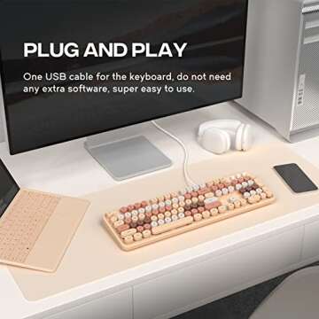 Dilter Wired Typewriter Keyboard - USB Plug and Play