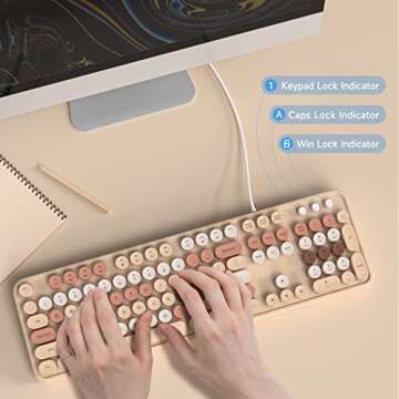 Dilter Wired Typewriter Keyboard - USB Plug and Play