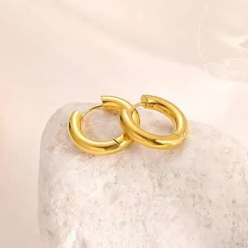 Stylish 8YEARS Chunky Gold Hoop Earrings for Women