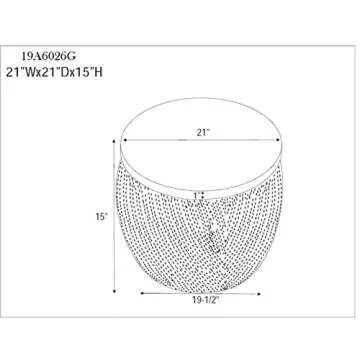 Powell Hammered Gold Drum Table with Storage Top
