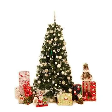 BRUBAKER 101 Pack Assorted Christmas Ball Ornaments - Shatterproof - with Green Pickle and Tree Topper - Designed in Germany - Champagne