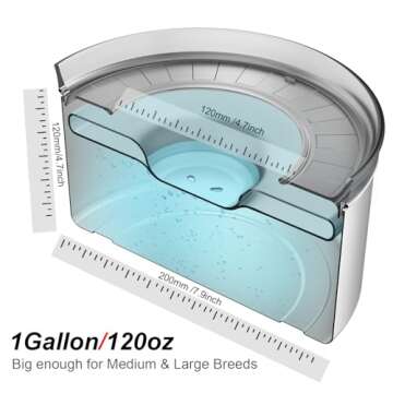 Feedoo 1Gallon Dog Water Bowl, 3.8L No Spill Water Bowl for Dogs, Stainless Steel Spill Proof Dog Bowl, No Splash Slow Drinking Bowl with No Slip Base for Slobber Stopper, Messy Drinkers[Anti Digging]