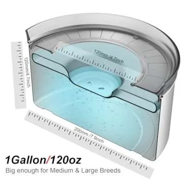 Feedoo 1Gallon Dog Water Bowl, 3.8L No Spill Water Bowl for Dogs, Stainless Steel Spill Proof Dog Bowl, No Splash Slow Drinking Bowl with No Slip Base for Slobber Stopper, Messy Drinkers[Anti Digging]