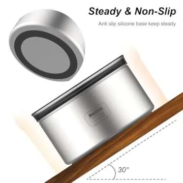 Feedoo 1Gallon Dog Water Bowl, 3.8L No Spill Water Bowl for Dogs, Stainless Steel Spill Proof Dog Bowl, No Splash Slow Drinking Bowl with No Slip Base for Slobber Stopper, Messy Drinkers[Anti Digging]