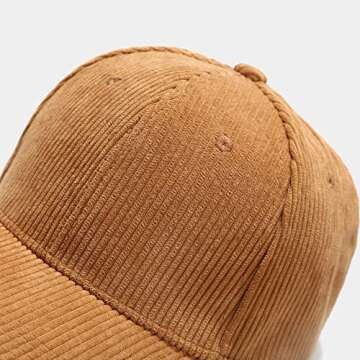 Unisex Corduroy Baseball Cap Vintage Solid Color Adjustable Trucker Cap Hat for Outdoor Travel