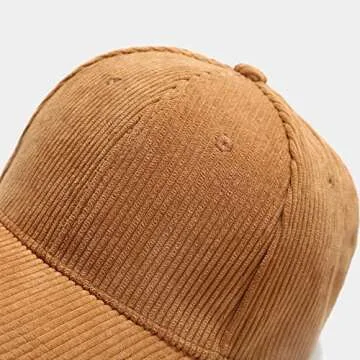 Unisex Corduroy Baseball Cap Vintage Solid Color Adjustable Trucker Cap Hat for Outdoor Travel