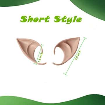 YANZHAN 15 Pair Fairy Pixie Elf Ears for Cosplay Halloween Christmas Any Themed Party - Natural Complexion, Short Style