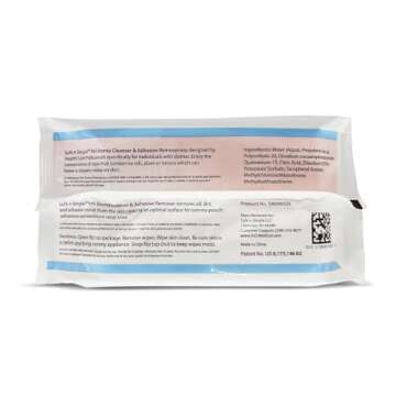 Safe n' Simple Adhesive Remover Wipes - 50 Large No-Sting Skin Prep Wipes Medical Skin Adhesive Remover - Adhesive Removing Wipes for Skin - Non-Alcohol
