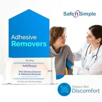 Safe n' Simple Adhesive Remover Wipes - 50 Large No-Sting Skin Prep Wipes Medical Skin Adhesive Remover - Adhesive Removing Wipes for Skin - Non-Alcohol