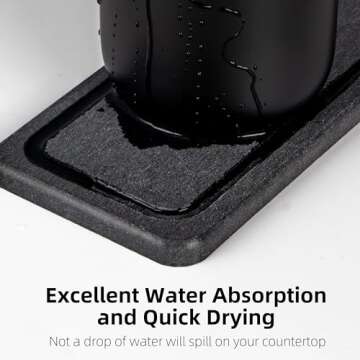 Toothbrush Holders with Water Absorbing Diatomite for Bathrooms, Electric Tooth Brush Toothpaste Holder, Kitchen Countertop Sink Caddy Sponge Organizers and Storage, Stone Drying