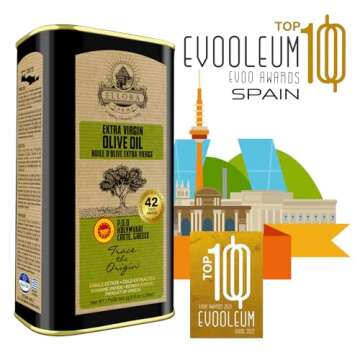 Ellora Farms, Greek Extra Virgin Olive Oil, Gold Award Winner, Single Estate traceable olive oil, 33.8 oz. Tin and 8.45 oz. Glass bottle, Combo Pack