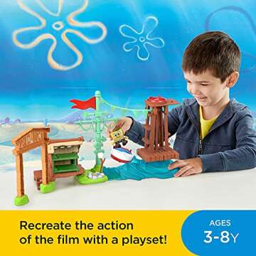 Fisher-Price Imaginext Preschool Toy Spongebob Camp Coral Playground Playset with Character Figure for Pretend Play Kids Ages 3+ Years