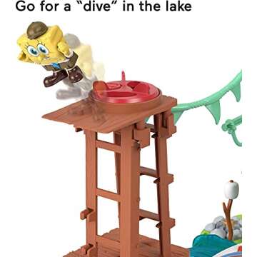 Fisher-Price Imaginext Preschool Toy Spongebob Camp Coral Playground Playset with Character Figure for Pretend Play Kids Ages 3+ Years