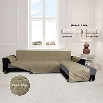 Easy-Going Sofa Slipcover L Shape Cover Reversible Protector for Pets Kids