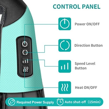 Nekteck Shiatsu Neck Massager with Soothing Heat