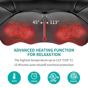 Nekteck Shiatsu Neck Massager with Soothing Heat