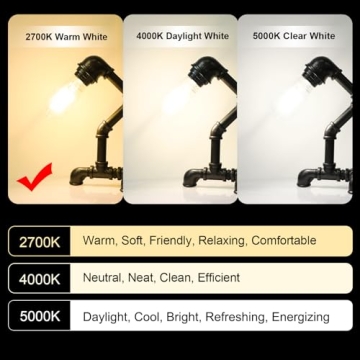 Ascher Vintage LED Edison Bulbs, High Brightness Warm White