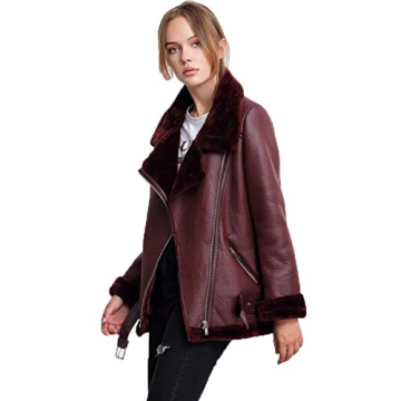 LY VAREY LIN Women's Faux Shearling Moto Jacket - Warm & Stylish