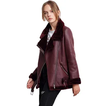 LY VAREY LIN Women's Faux Shearling Moto Jacket - Warm & Stylish
