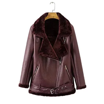 LY VAREY LIN Women's Faux Shearling Moto Jacket - Warm & Stylish