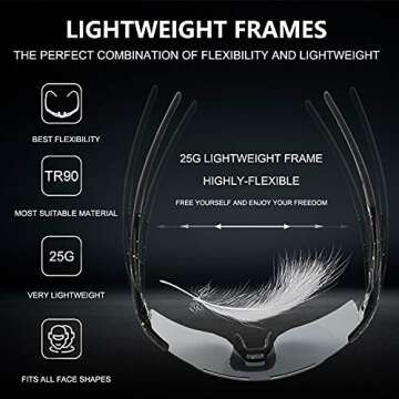 OULAIQI Cycling Sunglasses for Cycling Men Women Baseball Glasses 1 Lens