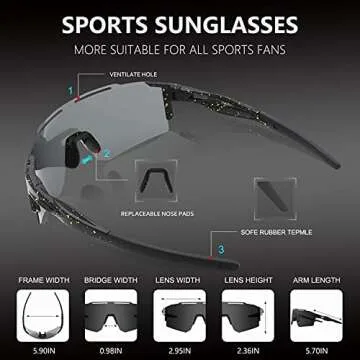 OULAIQI Cycling Sunglasses for Cycling Men Women Baseball Glasses 1 Lens