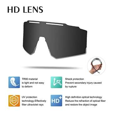 OULAIQI Cycling Sunglasses for Cycling Men Women Baseball Glasses 1 Lens