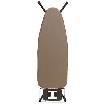Household Essentials Mega Wide Top Ironing Board, 4-Legs, Steel Top Ironing Board with Fixed Iron Rest, FiberTech Cover and Fiber Pad, Scorch and Stain Resistant, Antique Bronze Frame