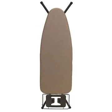Household Essentials Mega Wide Top Ironing Board, 4-Legs, Steel Top Ironing Board with Fixed Iron Rest, FiberTech Cover and Fiber Pad, Scorch and Stain Resistant, Antique Bronze Frame
