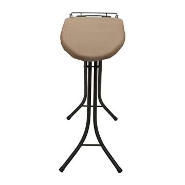 Household Essentials Mega Wide Top Ironing Board, 4-Legs, Steel Top Ironing Board with Fixed Iron Rest, FiberTech Cover and Fiber Pad, Scorch and Stain Resistant, Antique Bronze Frame