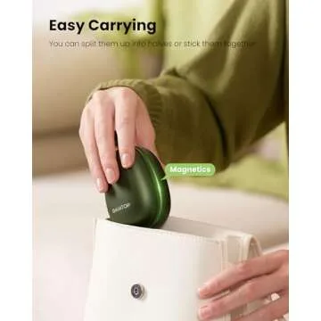 Gaiatop Hand Warmers Rechargeable 2 Pack, Magnetic 3 Settings Fast Heating Avocados Shape, Electric Portable Pocket Heater, Reusable Hot Hands Gifts for Women Men Outdoor Camping Hunting Golf