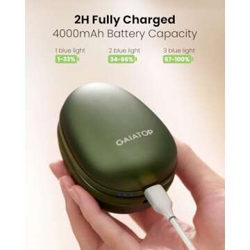 Gaiatop Hand Warmers Rechargeable 2 Pack, Magnetic 3 Settings Fast Heating Avocados Shape, Electric Portable Pocket Heater, Reusable Hot Hands Gifts for Women Men Outdoor Camping Hunting Golf