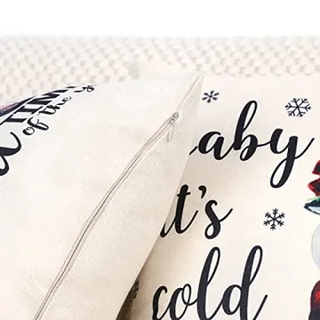 Christmas Pillow Covers Set of 4 - Festive Home Decor