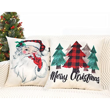 Christmas Pillow Covers Set of 4 - Festive Home Decor