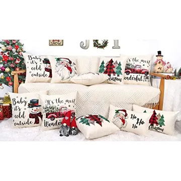 Christmas Pillow Covers Set of 4 - Festive Home Decor