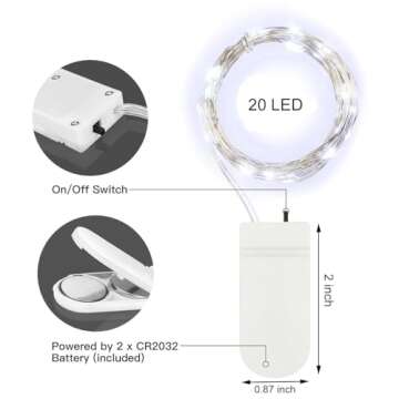 LEDIKON Fairy Lights 7.2ft 20 LED