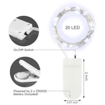 LEDIKON Fairy Lights 7.2ft 20 LED