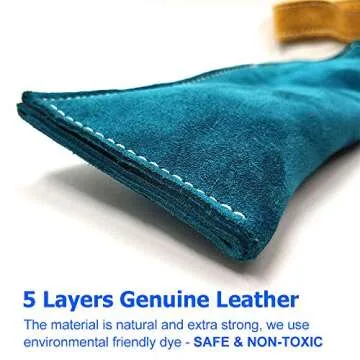 No Stuffs Squeaky Leather Dog Bite Tug Toy for Puppy to Play,Tugger to Tug of War,Biting Grip,Retrieve Training for K9,Durable Chew Pull Toys for Small & Medium Aggressive Chewers