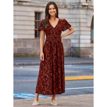 Simplee Women's Velvet Maxi Dress for Elegant Occasions